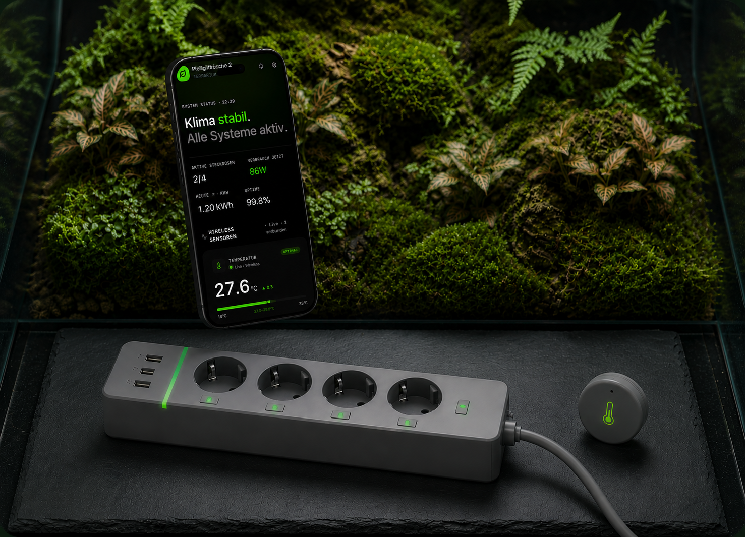 Terratronic C1 Smart-Hub mit Terrarium und App